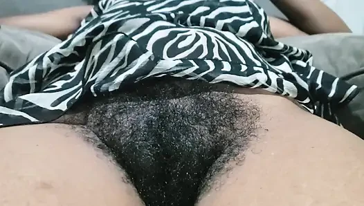 Hot Curvy Beauty - Risky Moment Laying with Her Hairy Pussy You Must See