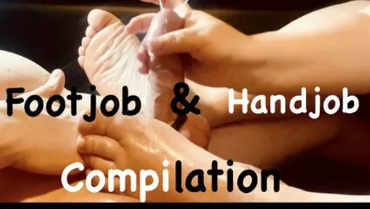 Footjob and handjob compilation