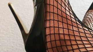 fishnets & heels close-up