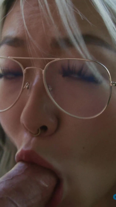 Must-share moment from "Petite Asian Slut loves to show off her cock sucking skills in slow motion before getting a load of"