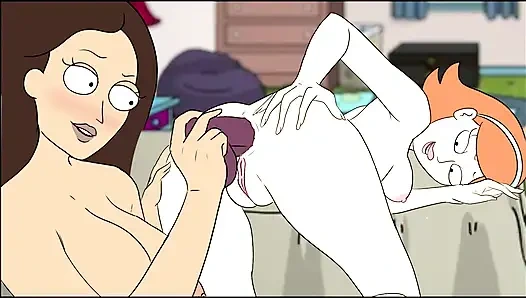 Jessica Moans As Tricia Lange Fucks Her With Dildo - Rick and Morty Cartoon