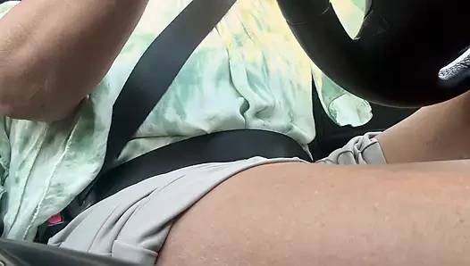 Sexy wife in the morning on her way to work