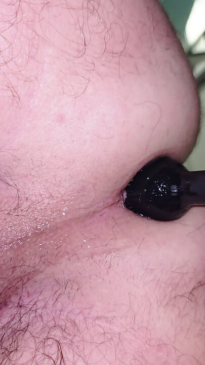 Cumshot camera with anal plug in shower