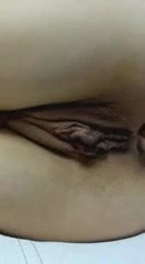 Big mature cunt with long labia close-up