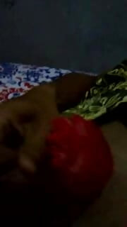 Anisha masturbates while wearing batik cloth