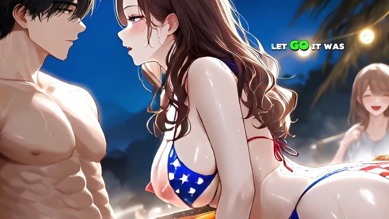 Step Stepsister's Fireworks Creampie While Everybody Watches Outside - Ai Animation