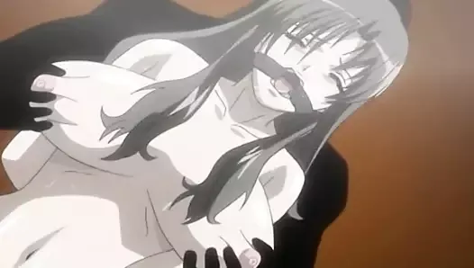 Kąpiele spermy i seks na pasku z gorącymi lesbijkami - anime hentai