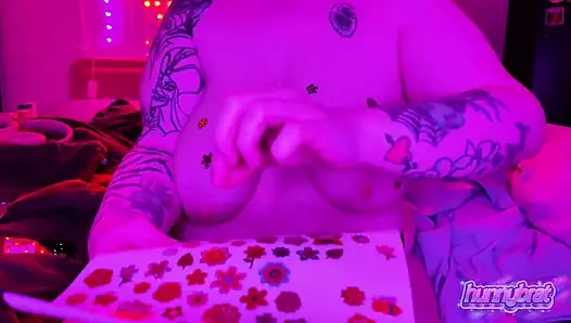 Big Tits Oiled & Stickered