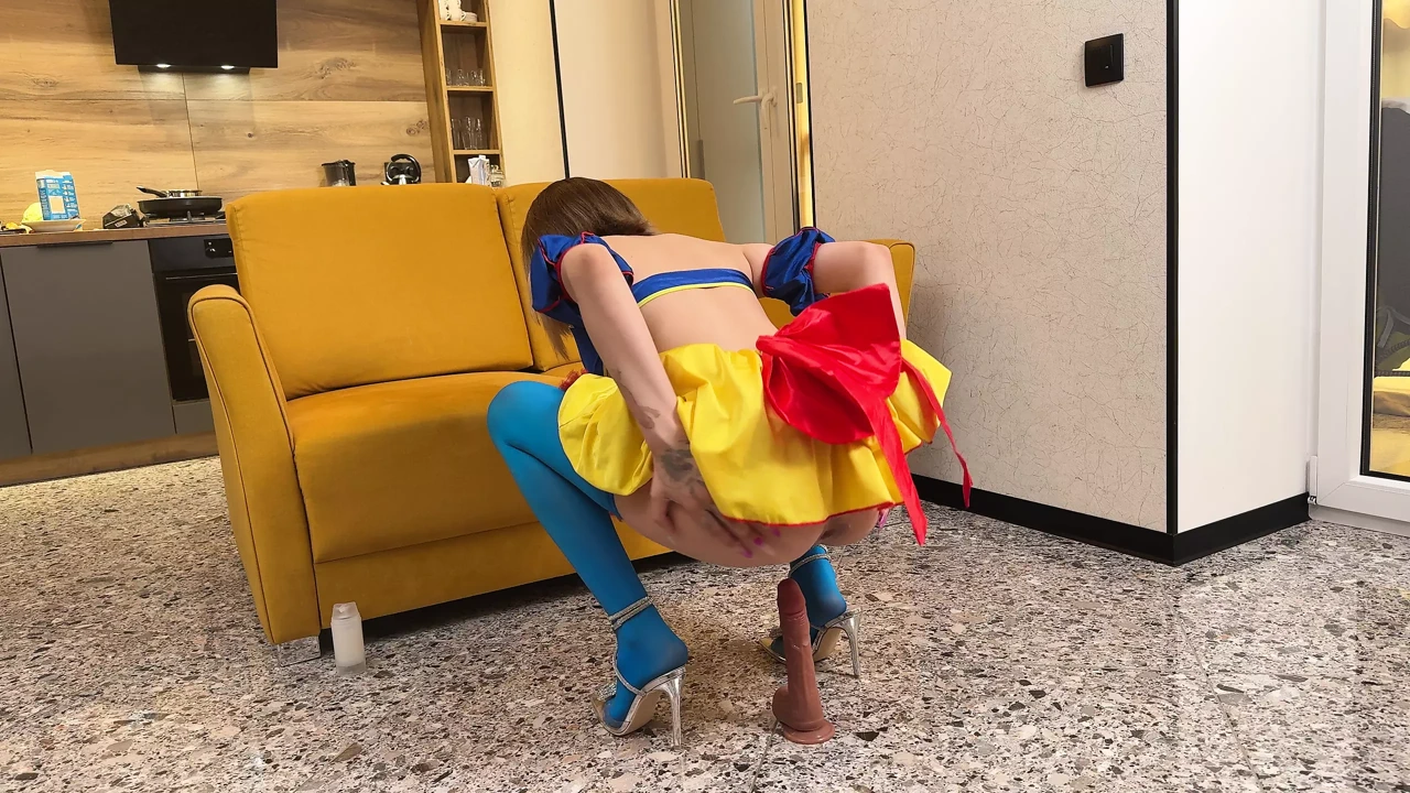 Snow White Rides a Big Dildo