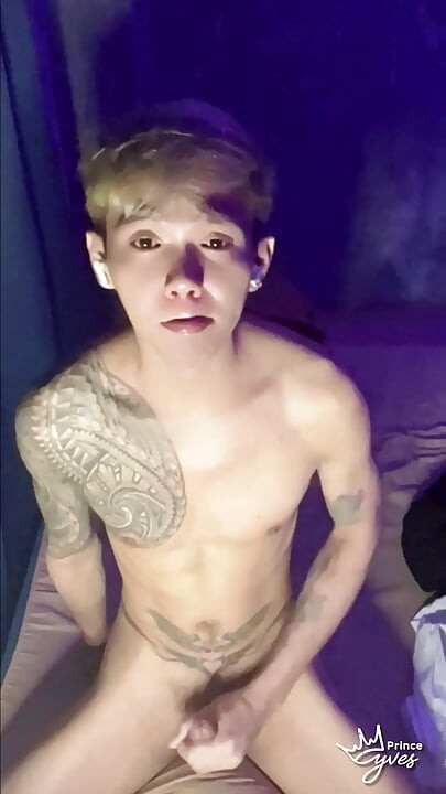 Filipino Inked Horny Twink Teasing and Masturbating Until He Cums