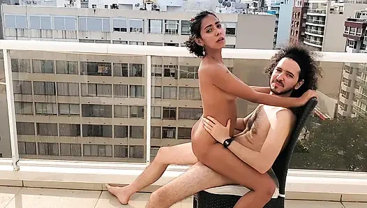 Wild Hope has sex with her future husband's best friend hours before the wedding, public sex on the rooftop