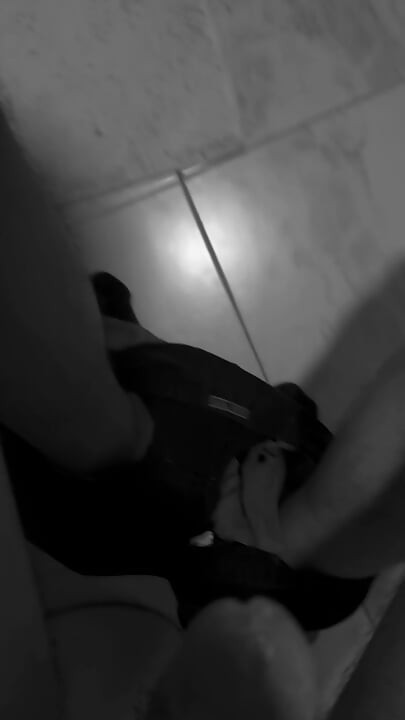 Teasing my monster cock with my toy