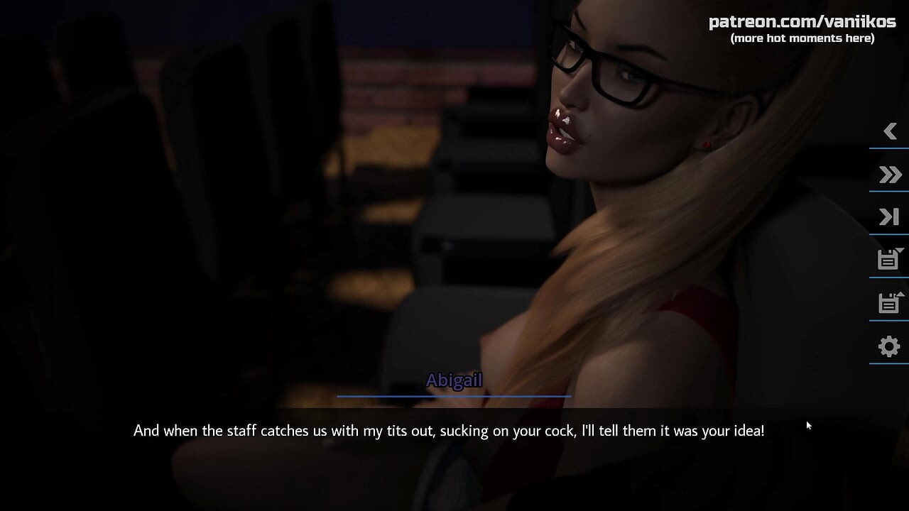 Dreams of Desire  Risky blowjob in cinema. Big boobs blonde teen got horny and decided to suck some big dick  Part 6