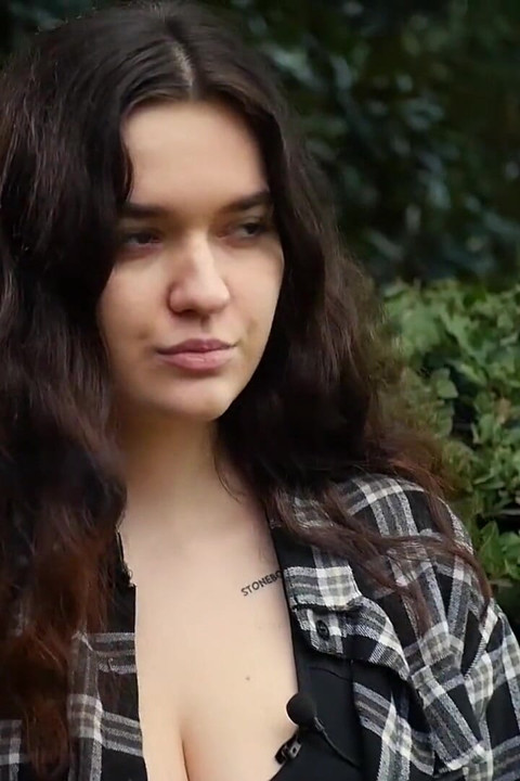 Sweet and Busty Russian Babe Smoking Cigarette in Nature