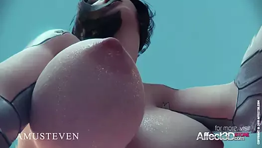 Angelita aux seins d&#39;IG se fait baiser brutalement par un monstre dans une animation 3D