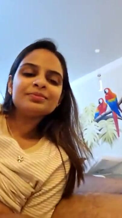 Hot indian wife and husband answer questions in video call | Clip 1