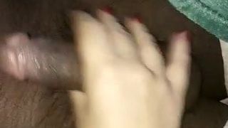 Russian girl friend jerking my Cock