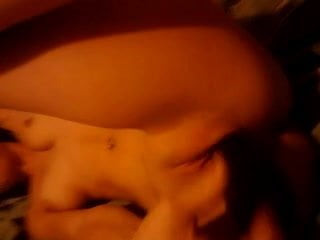 Girl on her bed with a dildo #1