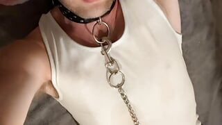 Horny fag strip and cum