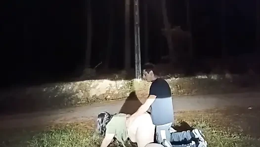 Outdoor sex with a mature