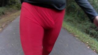Freeballing in Red Pouch Pants PT 1