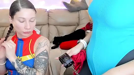 tied up her naughty whore friend so she could be fucked by several men