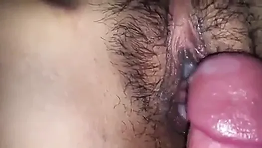 Nice cumload in hairy pussy