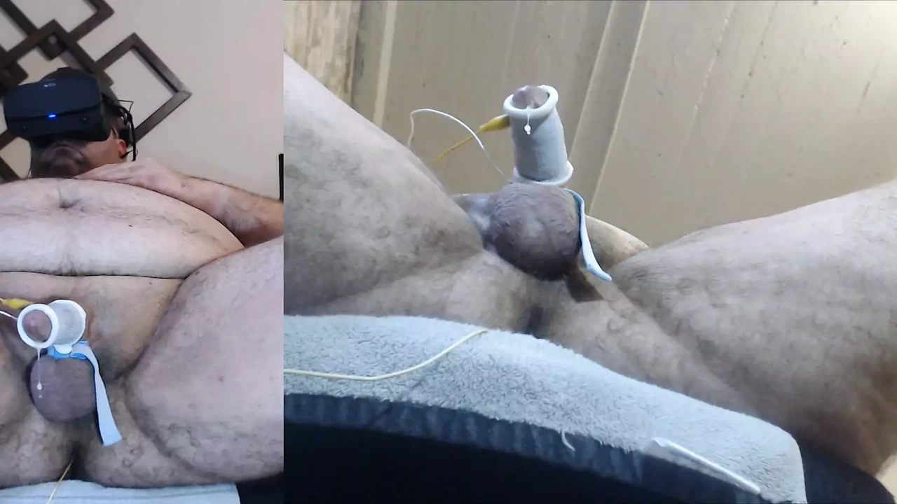 Estim while  watching VR porn