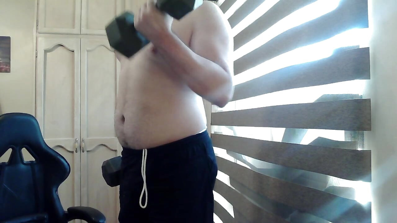Hot muscular stud pumps iron