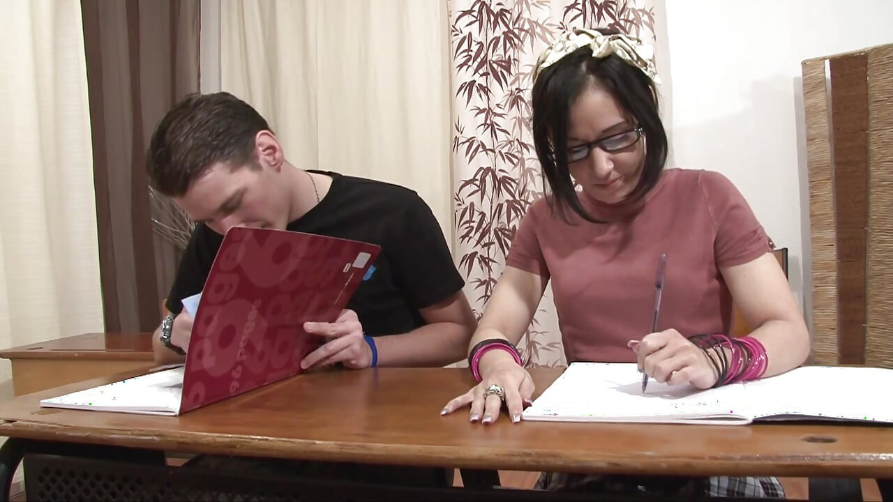 Teen gets her tutor to ram her hard