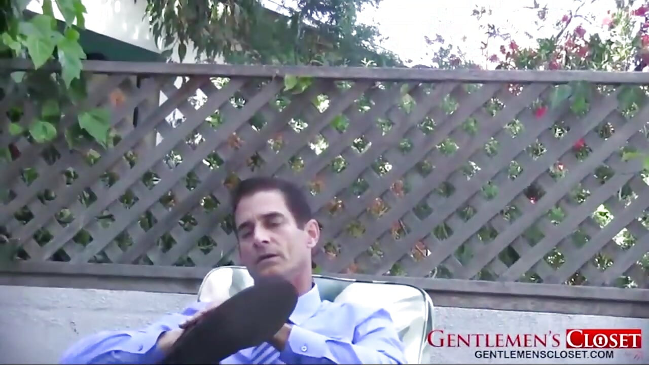 GentlemensCloset: Horny Alex Cox sensually caresses and worships his big feet