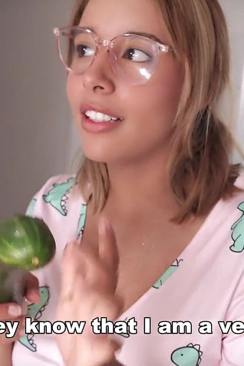 The Maid Fucks the Vegetables. She Cums in the Kitchen.