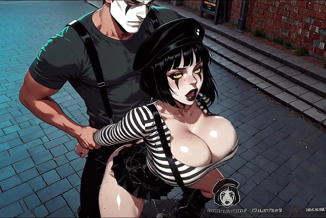 Peituda cosplay milf é fodida por um pau enorme nas ruas de Paris
