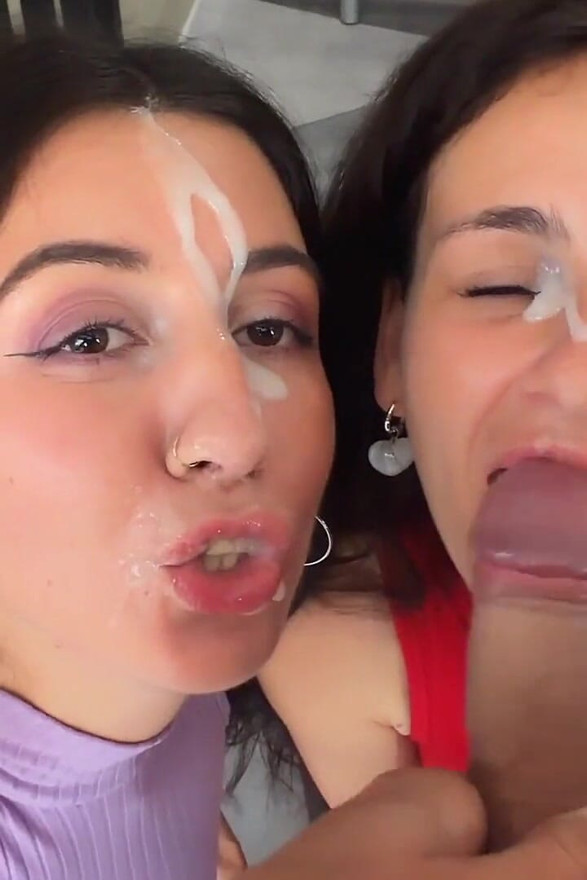 Two Cum-covered Beauties Love to Walk - Cumwalk