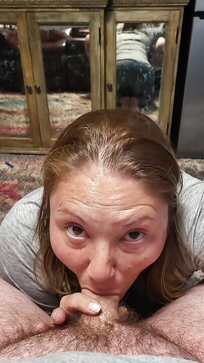 Dirty talking milf while sucking cock talks about why she likes sucking dick and how she wants guys lined up to for a blowjob