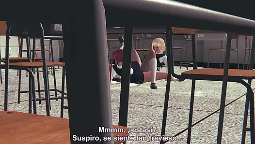 Lezbiyen kız öğrenciler sınıfta tek başına büyük memeli ve büyük göt