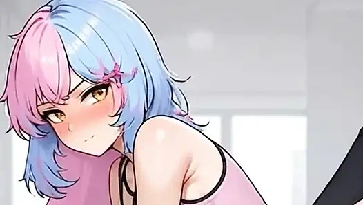 Waifu sekretärin pOV - latina & gefärbte haare, büro-nahaufnahme necken