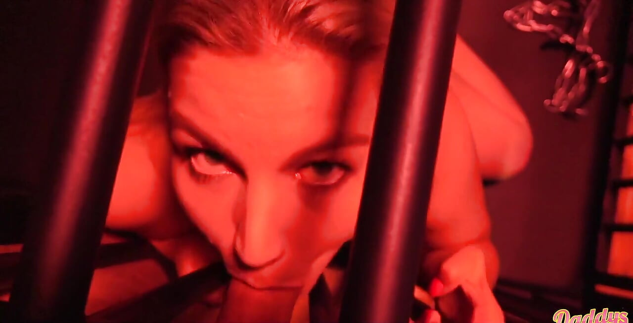 Hungry Sperm Kitten Gets Cum in Cage