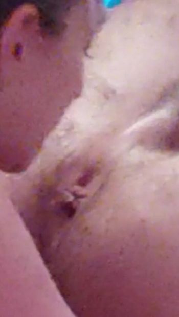 Filthy amateur rimming and spitting on hairy ass