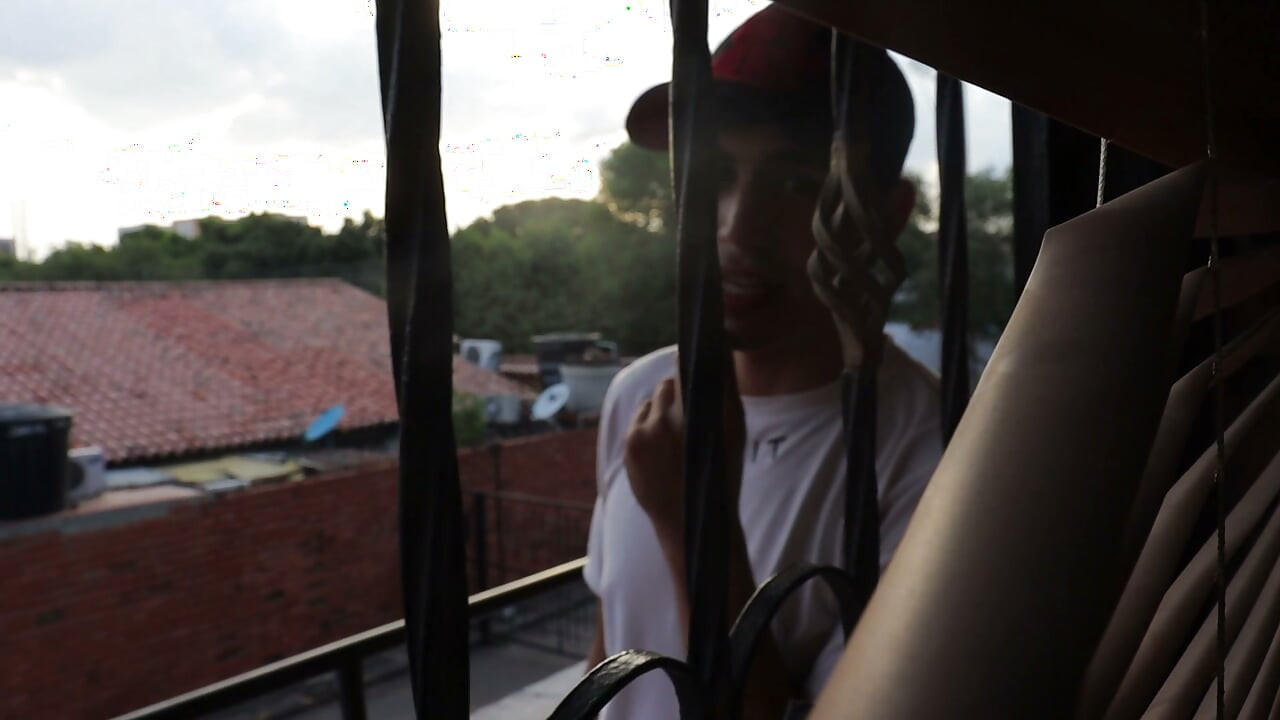 I look out my window at the new Latino neighbor in the neighborhood and invite him to have sex in my apartment