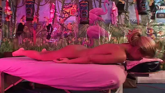 Hot blonde for a hot massage