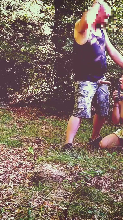 Submissive wife trains in the forest | Clip 1