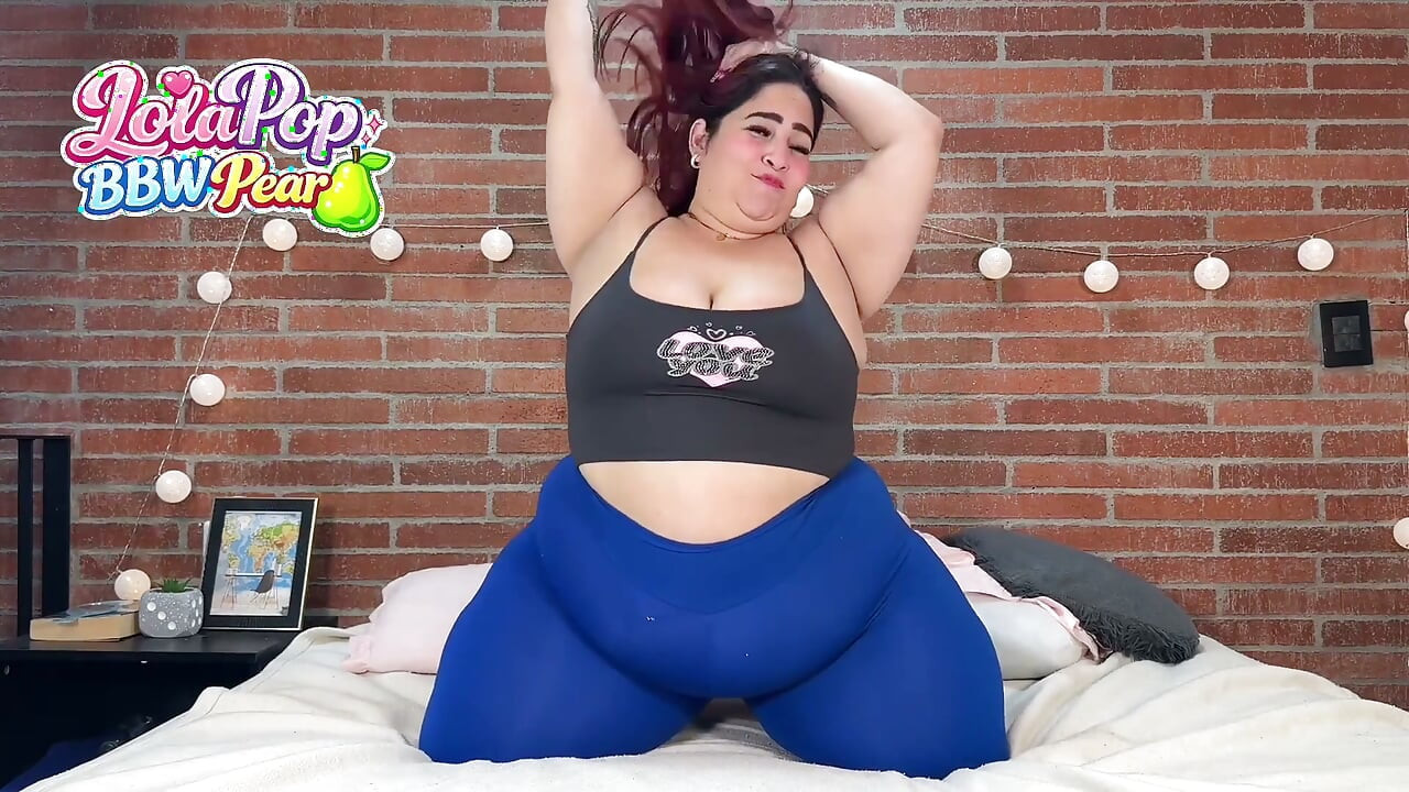 Big BBW Grabs Her Curves & Body - Thick Tease on Knees in Clothes