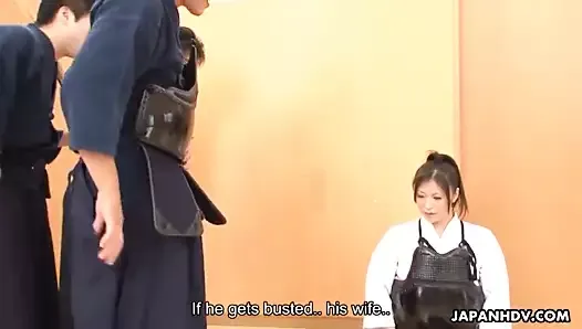 Dojo teacher taking advantage of his ripe Asian student