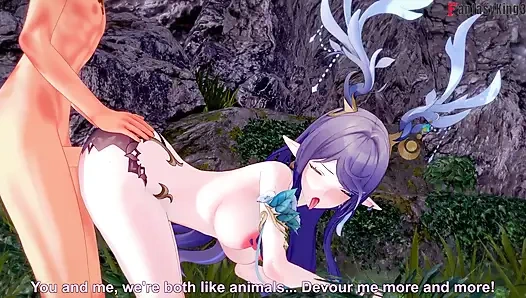 Горячий секс обнаженной Lauma - Genshin Impact