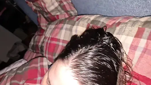 Sleepy Girlfriend two clips with close cum in mouth