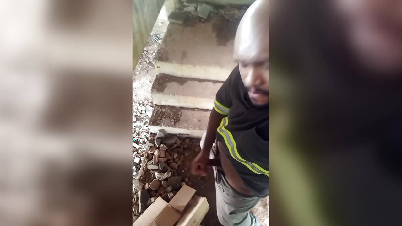 On the Building's Stairs, Hitting One