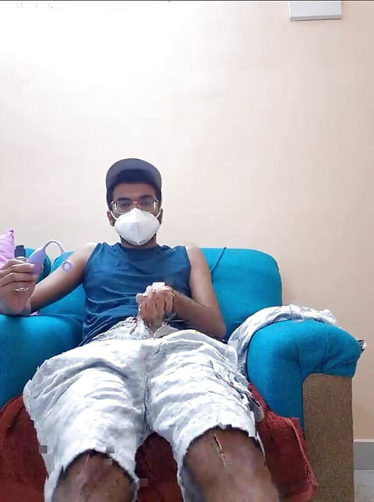 Desi handsome indian webcam anal toy fucks the piss out of him uncontrollably pissing in underwear and cumshot bottomless naked