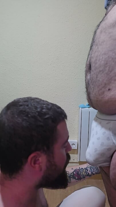 Hairy fat fucks my mouth and cums in my face (Teaser)