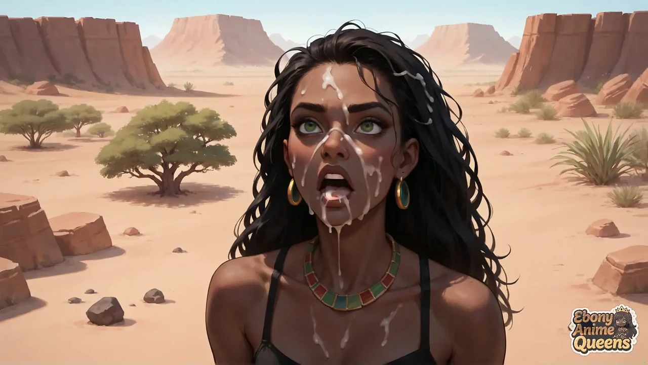 Ebony Queen's Water-soaked Desert Climax: Horny, Sexy Ebony Chick!
